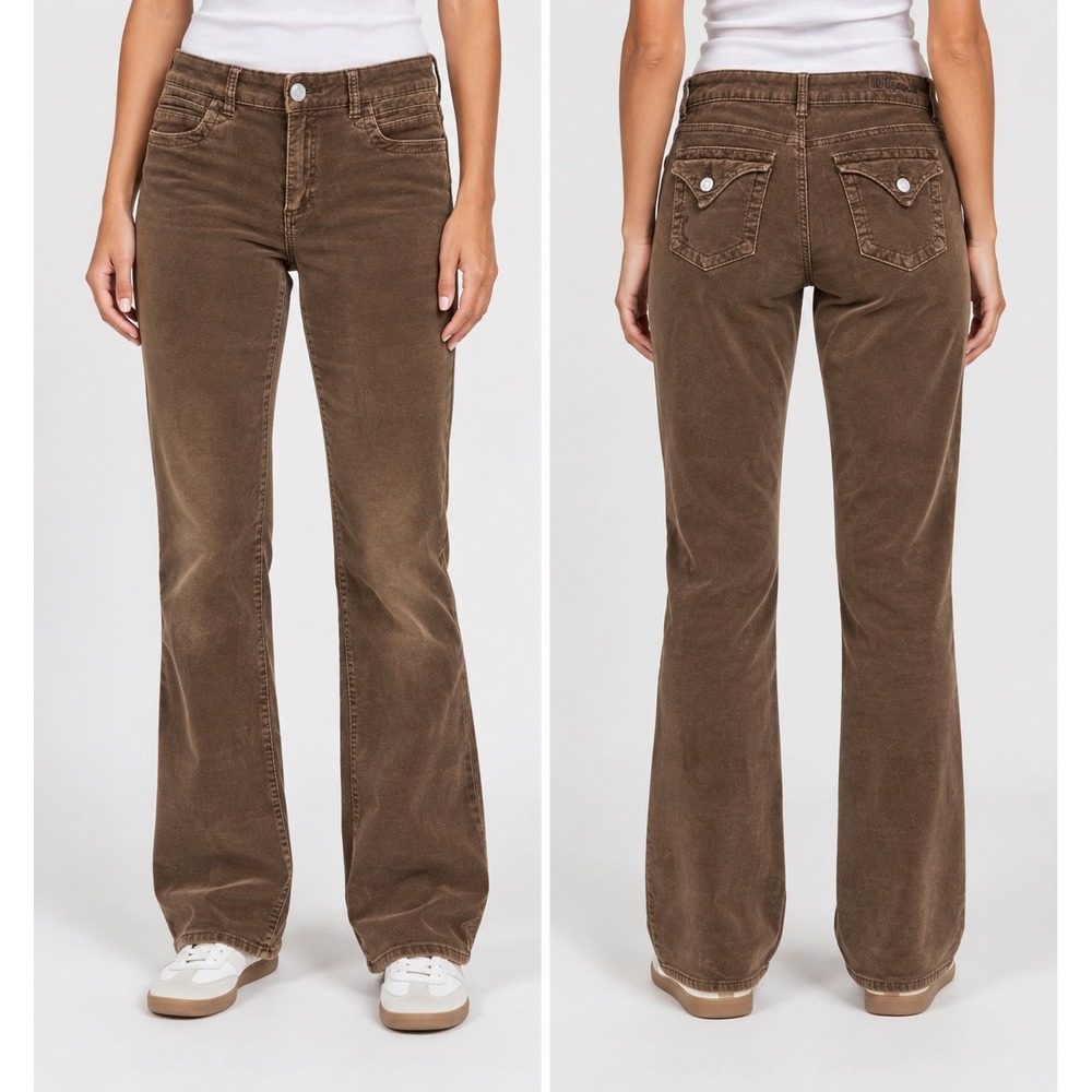KUT from the Kloth Brown Corduroy Straight Leg Pants Women Size 10 Mid Rise y2k